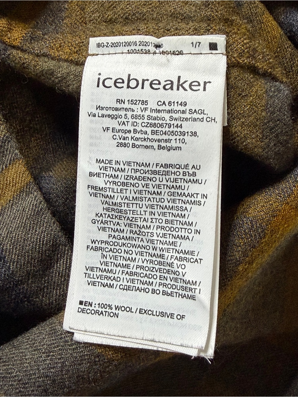 Icebreaker Lodge Flannel Long Sleeve Buttonup Shirt Mens Small Brown Outdoor - Picture 6 of 7
